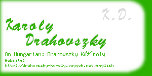 karoly drahovszky business card